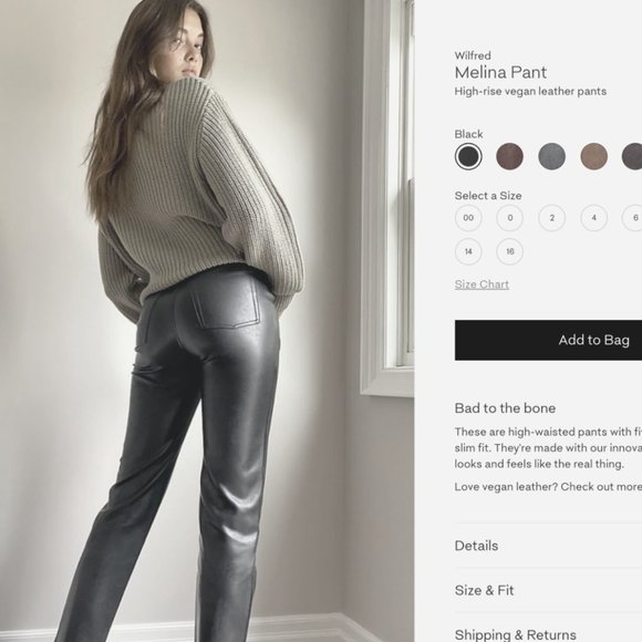 Aritzia Melina vegan leather pants - Picture 4 of 9